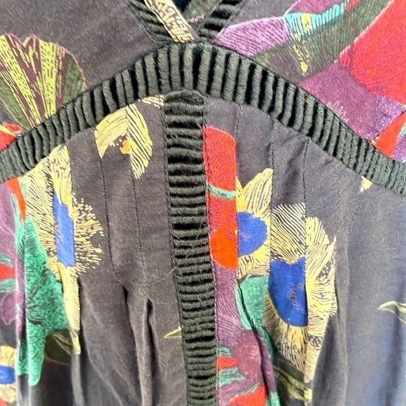 Free People Vintage,lined Dress with pockets, detailed trim flower‎ design Small - Picture 6 of 7